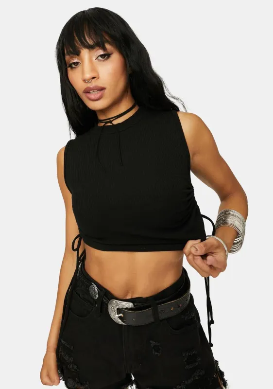Up My Confidence Side Ruched Crop Tank sold by Dolls Kill