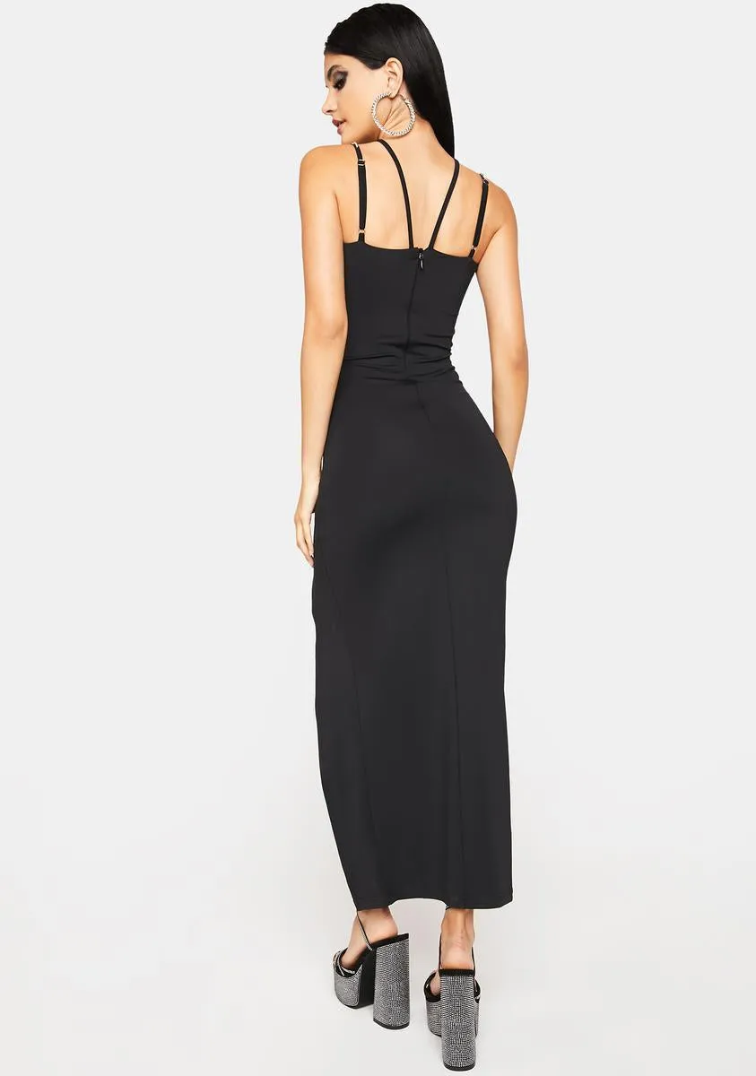 Diamante Detail Mesh Panel Maxi Dress sold by Dolls Kill product image thumbnail 4