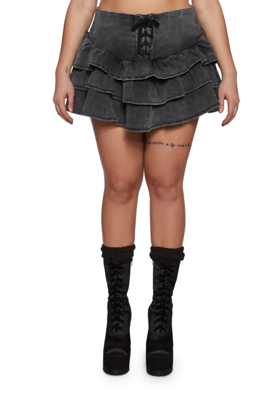 Plus High Heels and Heartbeats Mini Skirt sold by Dolls Kill