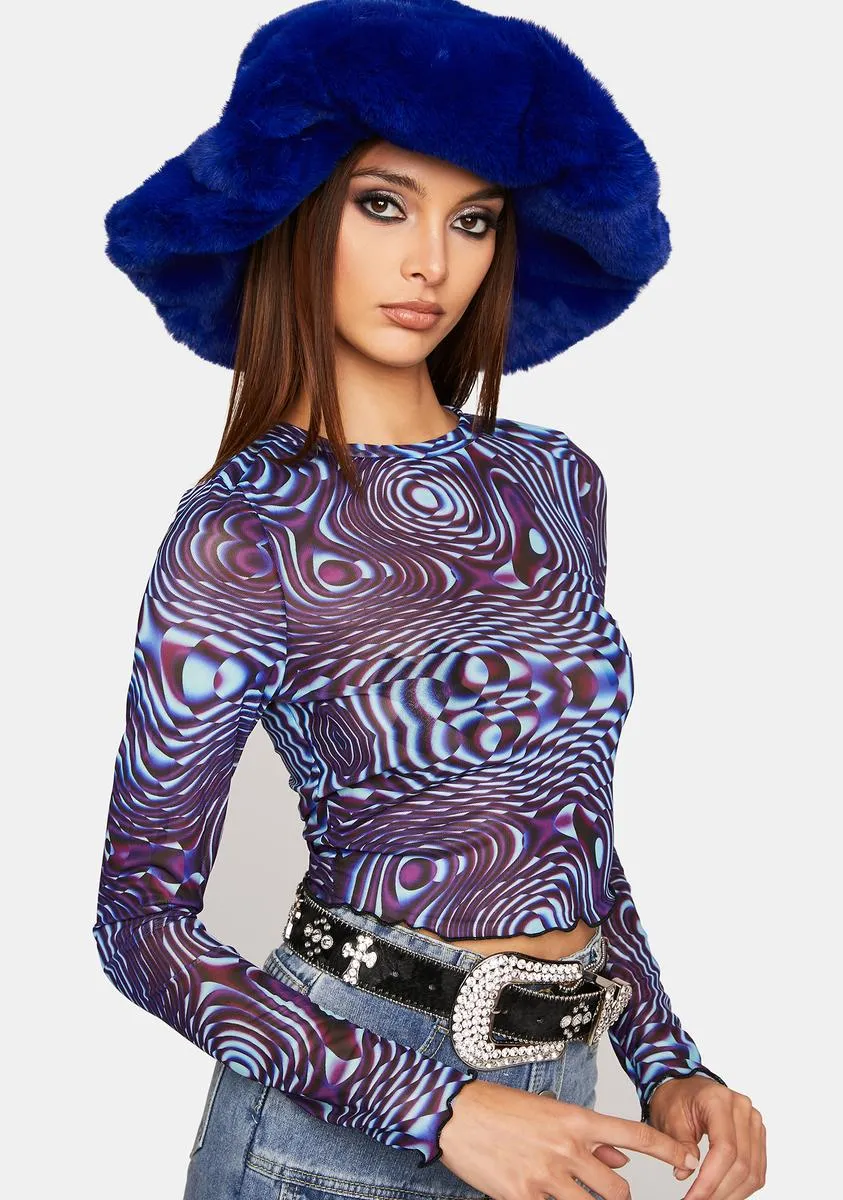 Royal My Third Eye Mesh Crop Top sold by Dolls Kill product image thumbnail 2