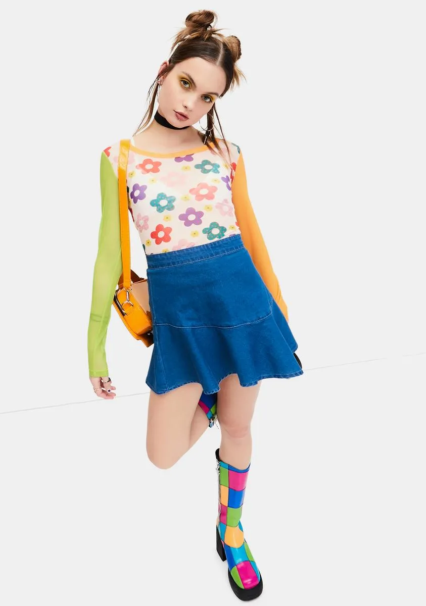 Youthful Days Floral Mesh Top sold by Dolls Kill product image thumbnail 3