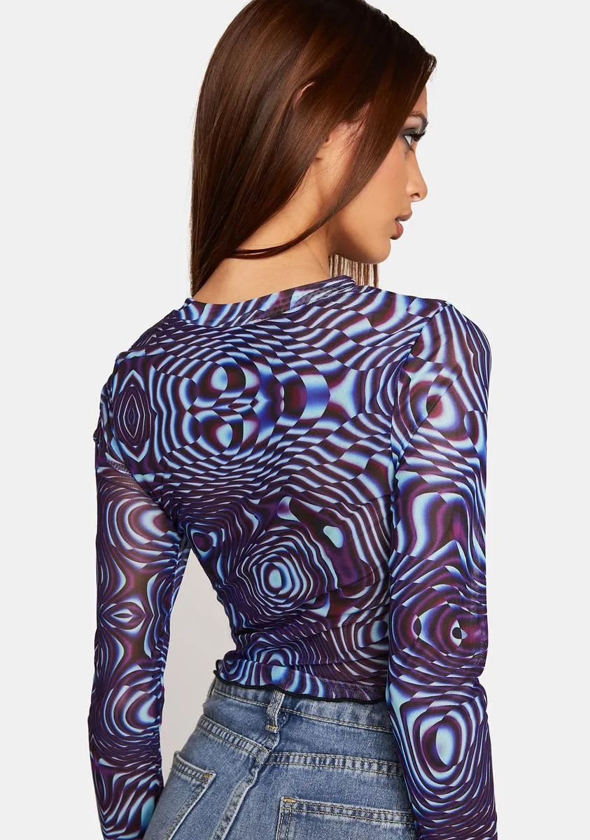 Royal My Third Eye Mesh Crop Top sold by Dolls Kill product image thumbnail 4