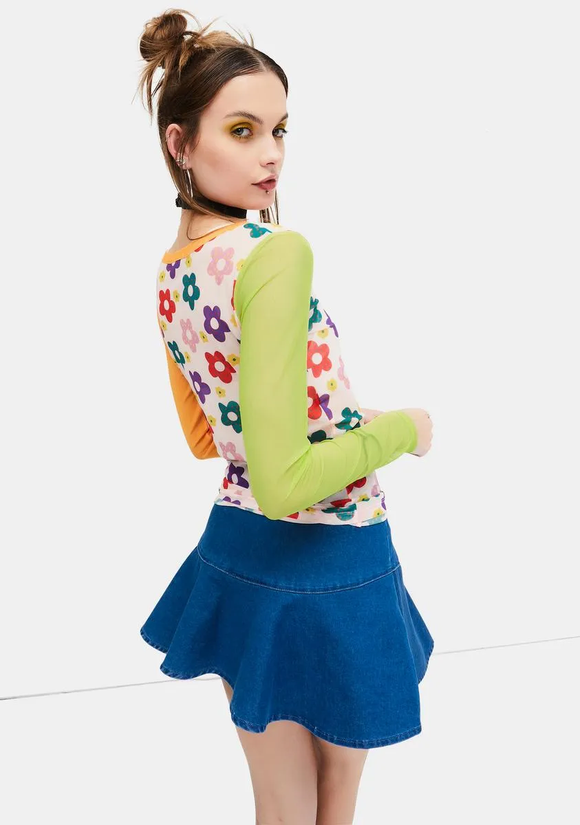 Youthful Days Floral Mesh Top sold by Dolls Kill product image thumbnail 4