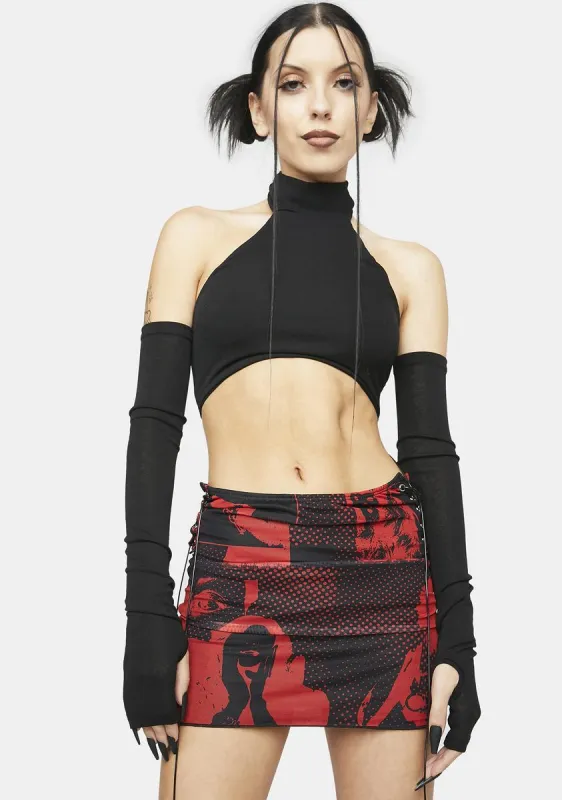 Eva Sleeve Halter Top sold by Dolls Kill