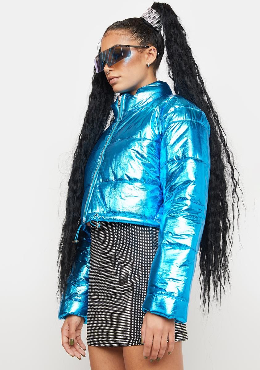 Celestial Waves Metallic Puffer Jacket sold by Dolls Kill product image thumbnail 2