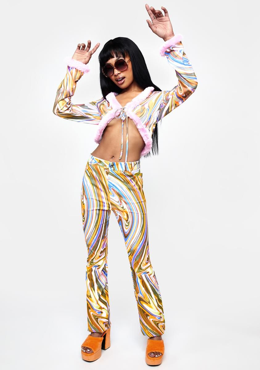 Unfaithful Faux Fur Trim Crop Top sold by Dolls Kill product image thumbnail 3