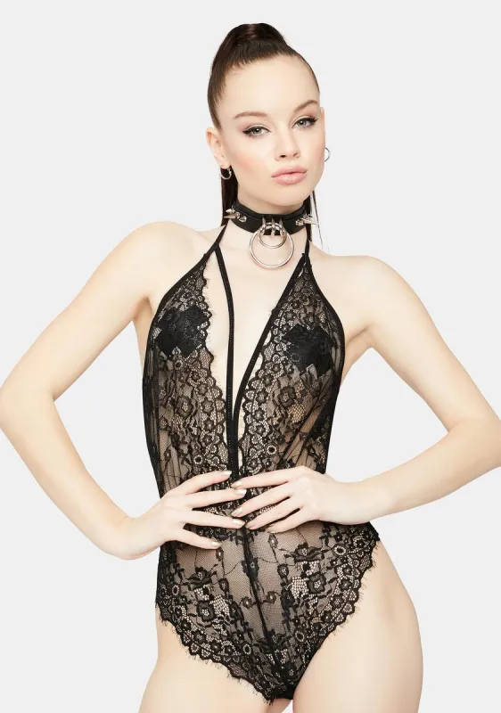 Down For It Plunging Lace Teddy sold by Dolls Kill
