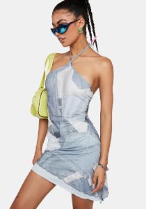 Denim Pocket Adelia Mini Dress sold by Dolls Kill