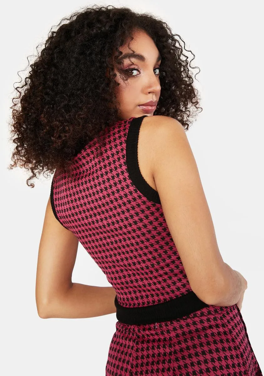 Knackered Houndstooth Sweater Vest sold by Dolls Kill product image thumbnail 4