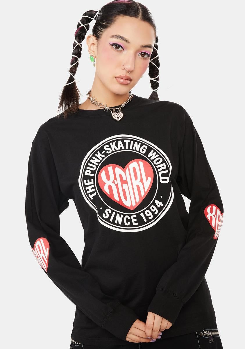 Heart Logo Long Sleeve Tee sold by Dolls Kill