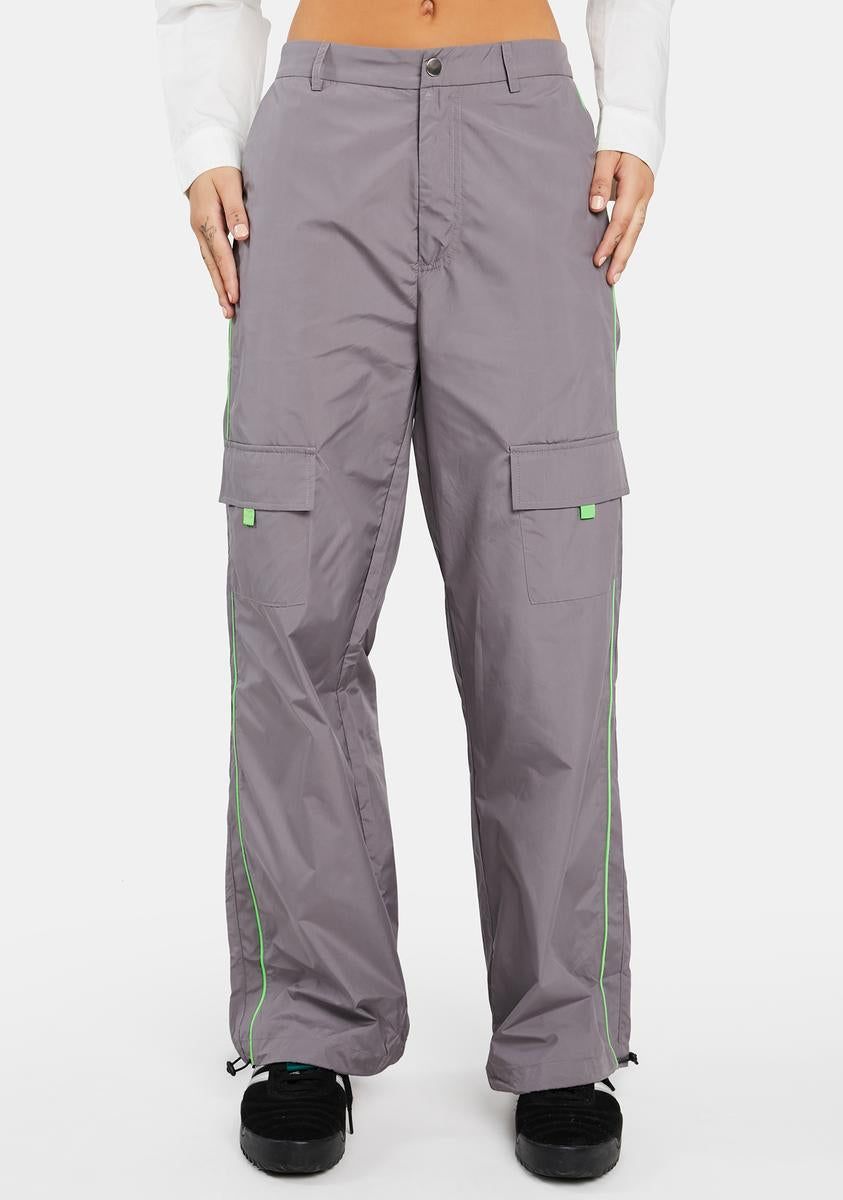 Ash Cargo Pants With Neon Trim sold by Dolls Kill