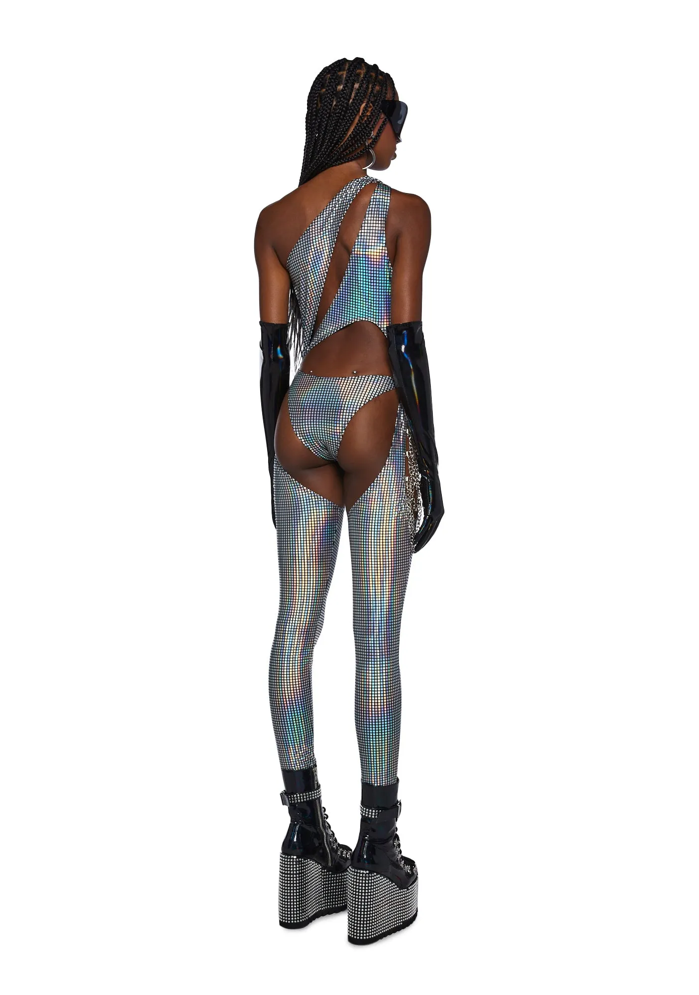 Prism Moonwalk Cut-Out Catsuit - Disco sold by Dolls Kill product image thumbnail 4