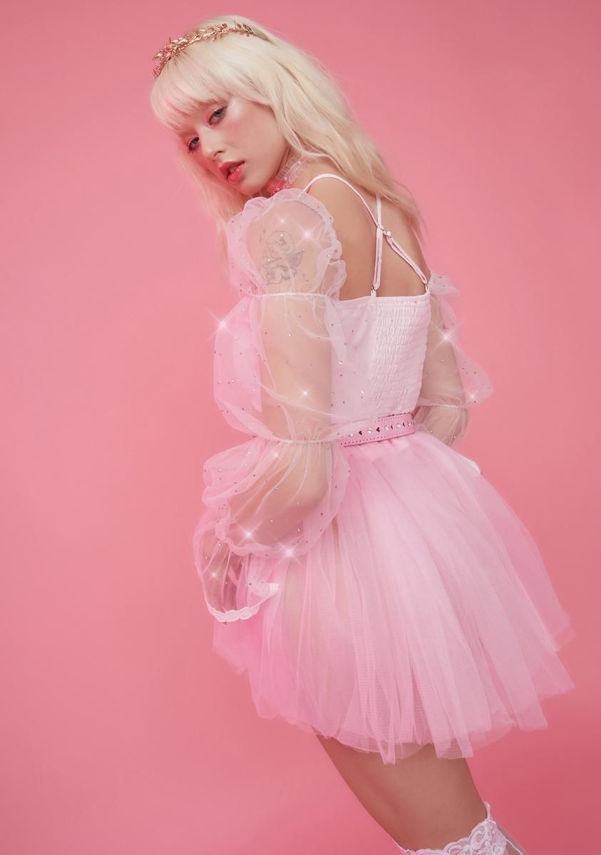 Star Signs Rhinestone Puff Sleeve Crop Top sold by Dolls Kill product image thumbnail 4