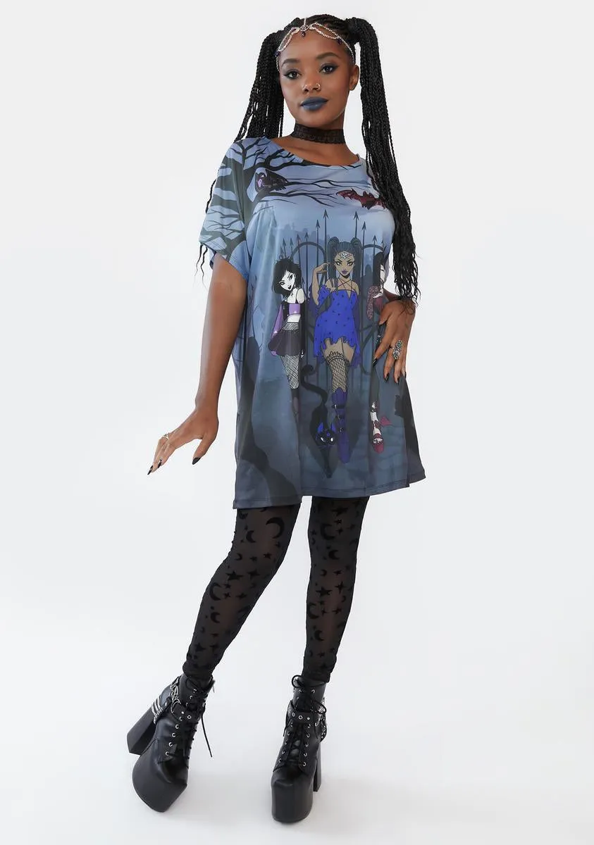 Best Witches Oversized Graphic Tee sold by Dolls Kill product image thumbnail 3