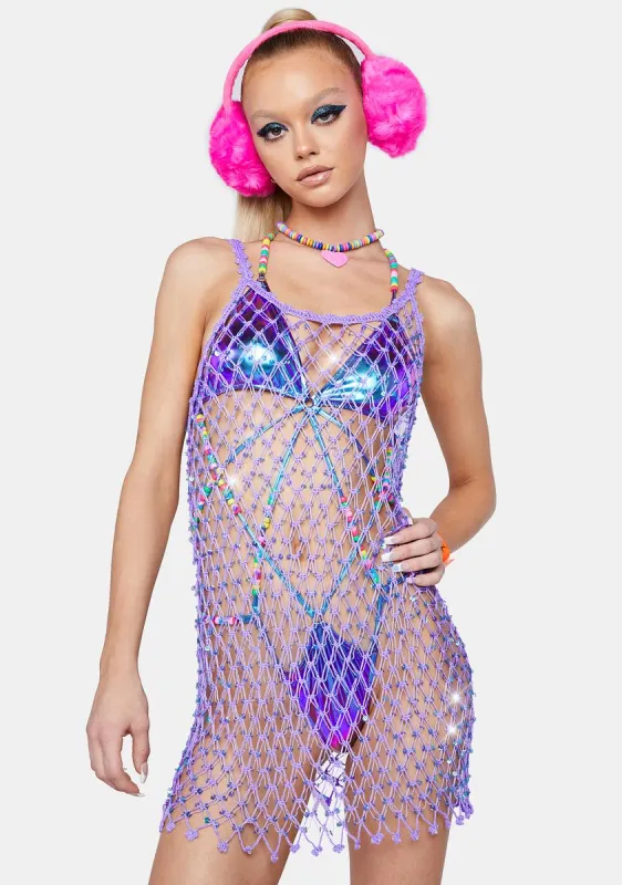 Caught Your Attention Fishnet Dress sold by Dolls Kill