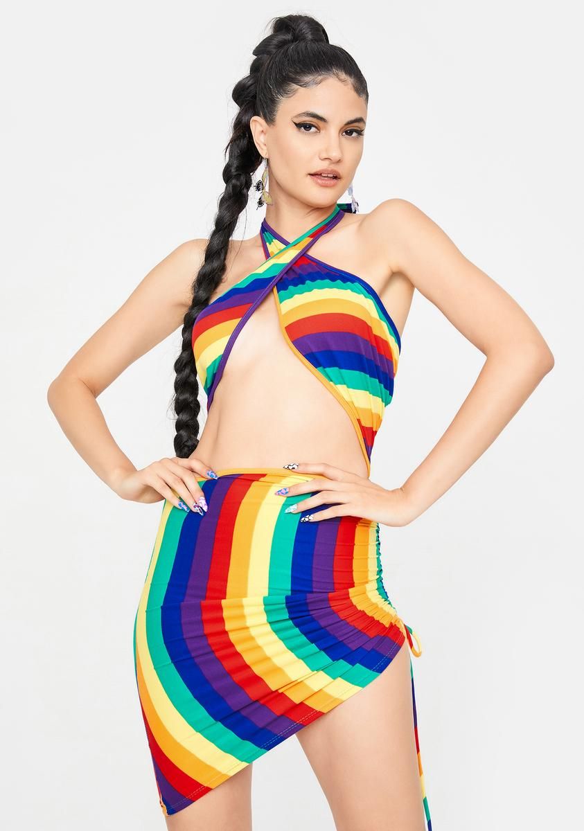 Little Louder Now Halter Mini Dress sold by Dolls Kill