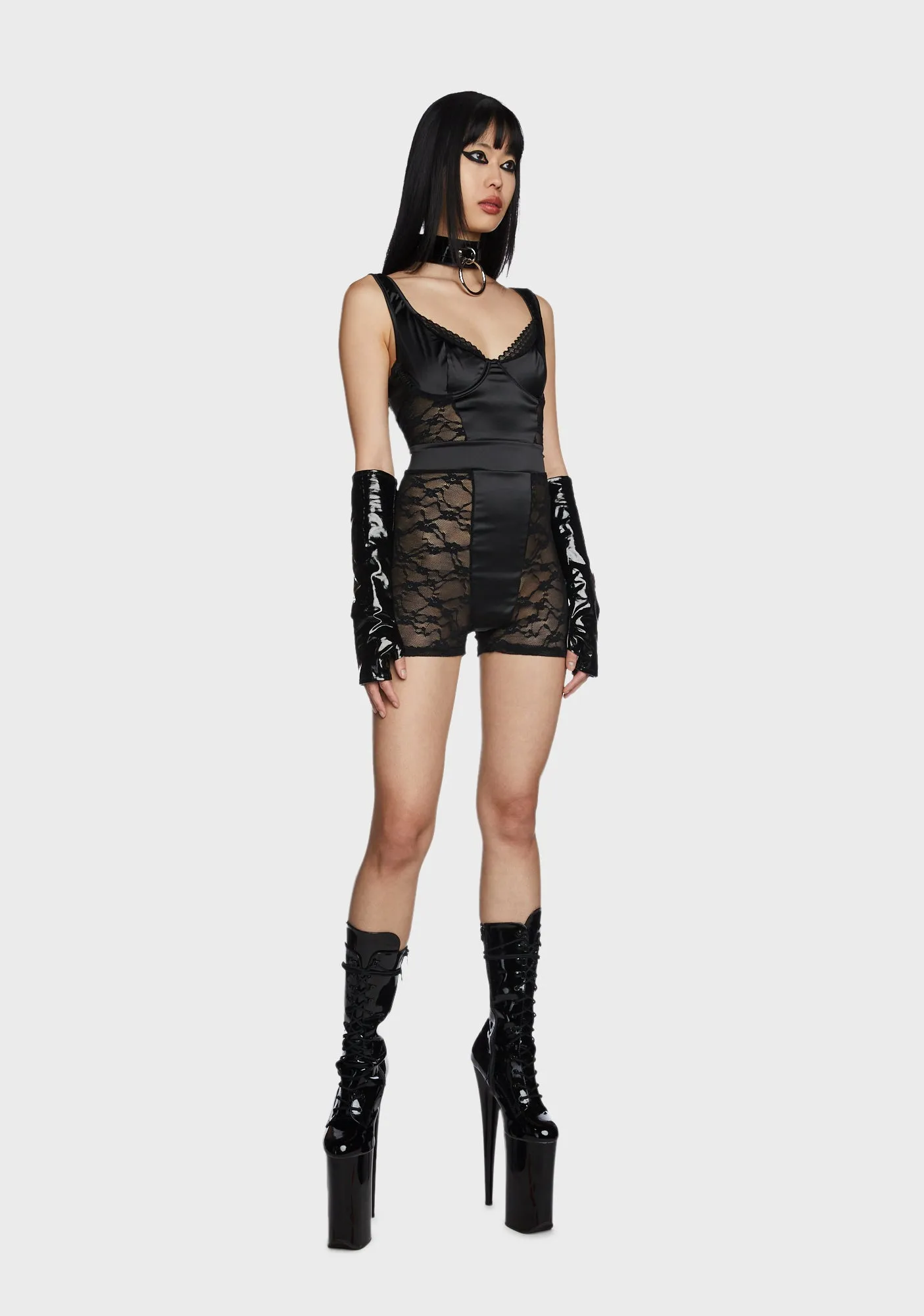 Lace Make Up Lingerie Romper sold by Dolls Kill product image thumbnail 3