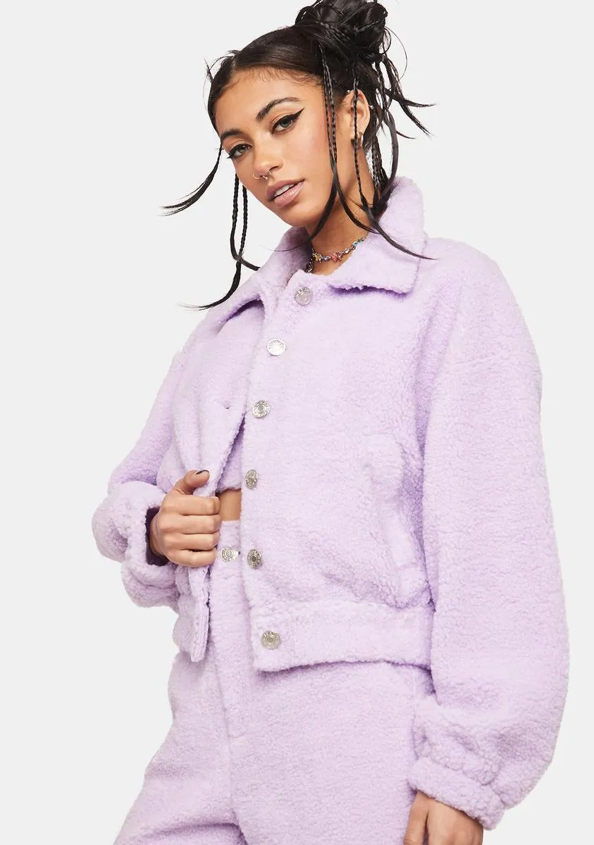Lilac No Repeats Sherpa Jacket sold by Dolls Kill product image thumbnail 2