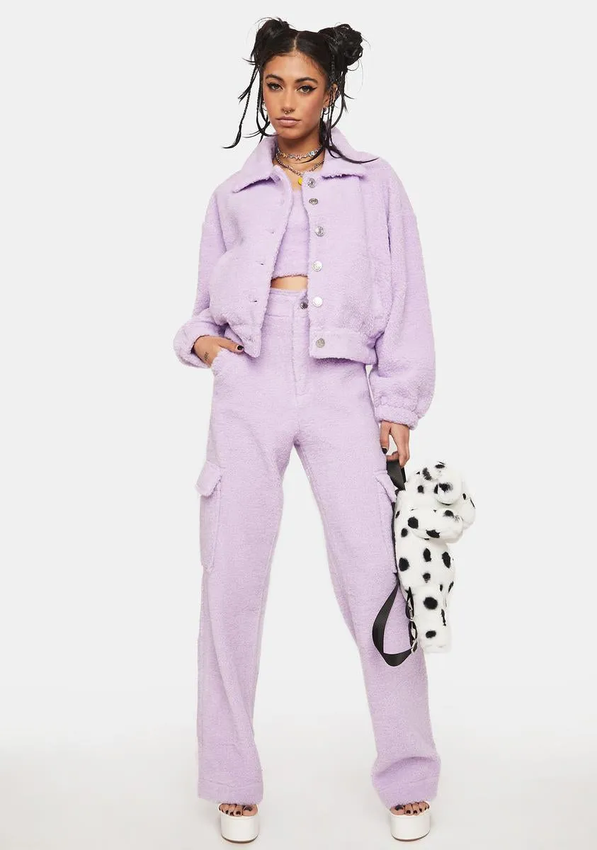 Lilac No Repeats Sherpa Jacket sold by Dolls Kill product image thumbnail 3