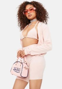 Blush Bounce Back Velour Lounge Set sold by Dolls Kill