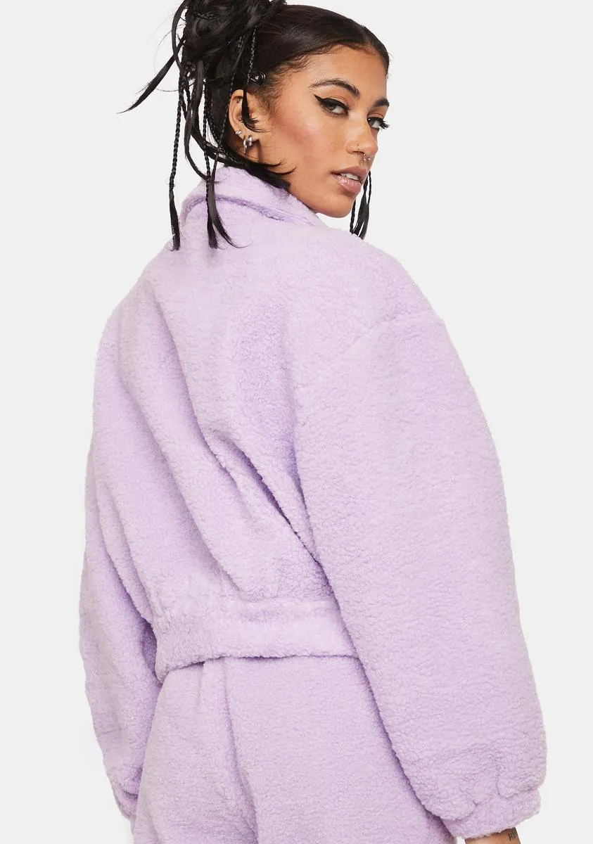 Lilac No Repeats Sherpa Jacket sold by Dolls Kill product image thumbnail 4