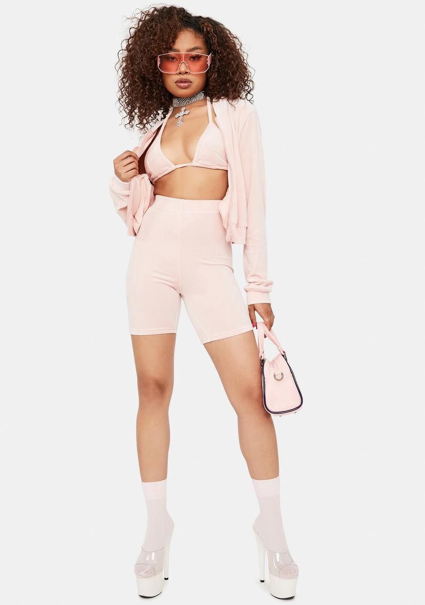 Blush Bounce Back Velour Lounge Set sold by Dolls Kill product image thumbnail 3