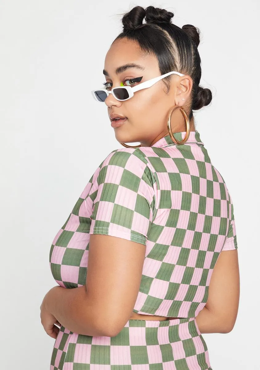 Plus Rib Checkerboard Polo sold by Dolls Kill product image thumbnail 4