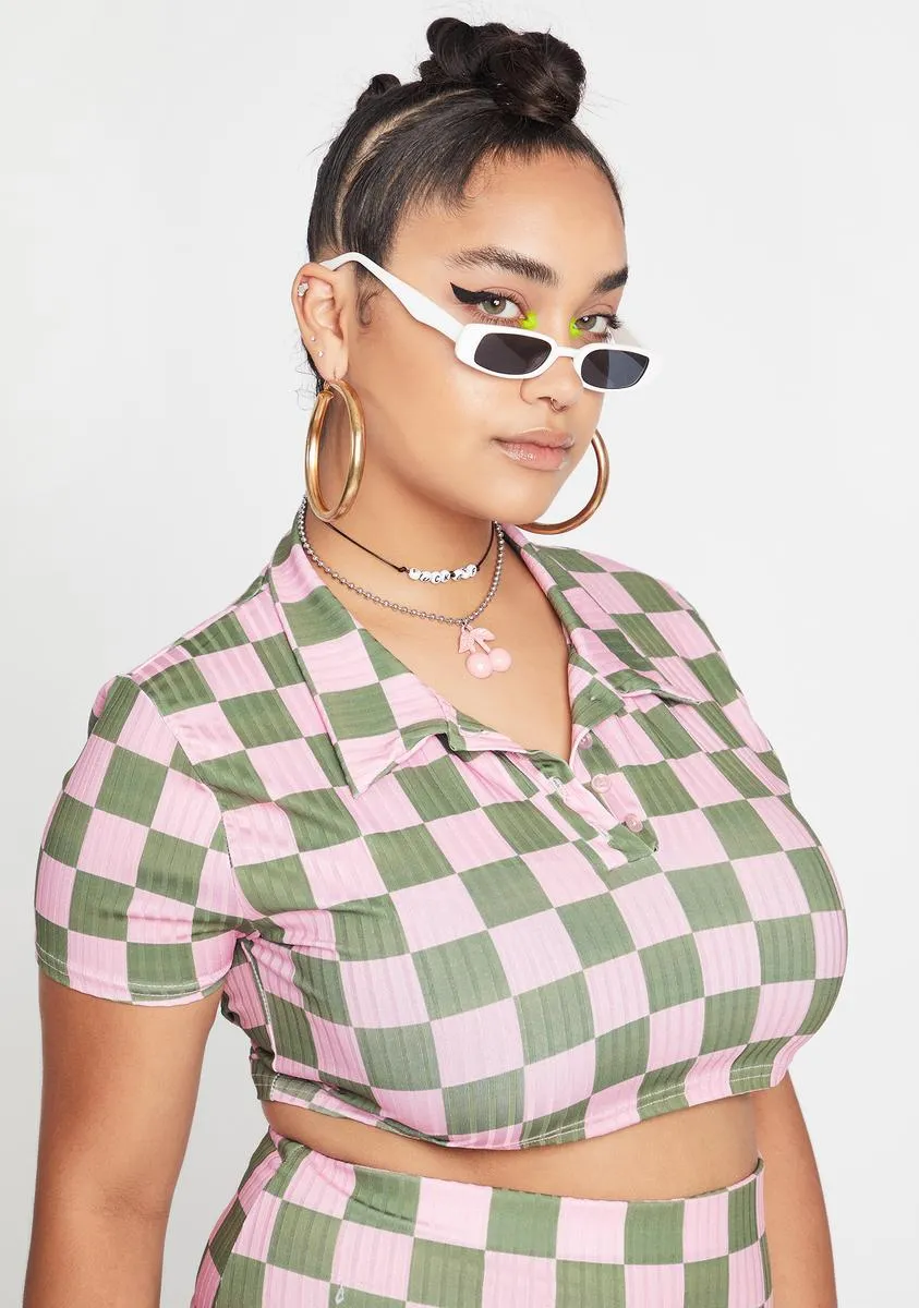 Plus Rib Checkerboard Polo sold by Dolls Kill product image thumbnail 2