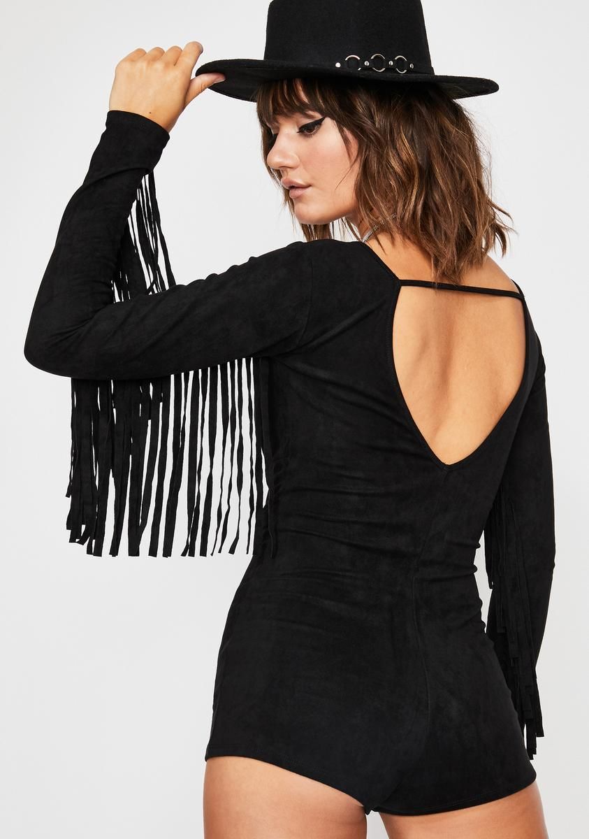 Yee MF Haw Fringe Romper sold by Dolls Kill product image thumbnail 4