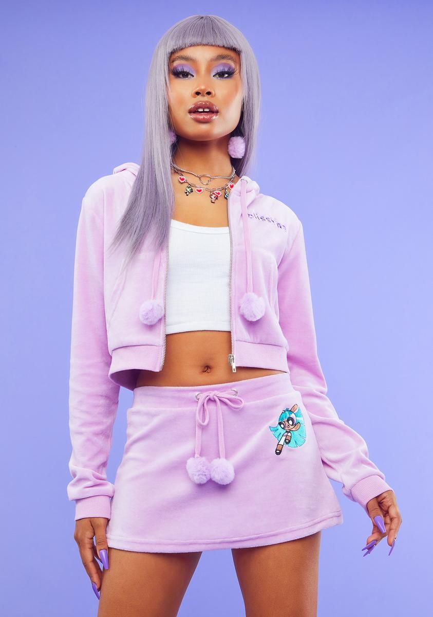 Good Influence Velour Mini Skirt sold by Dolls Kill