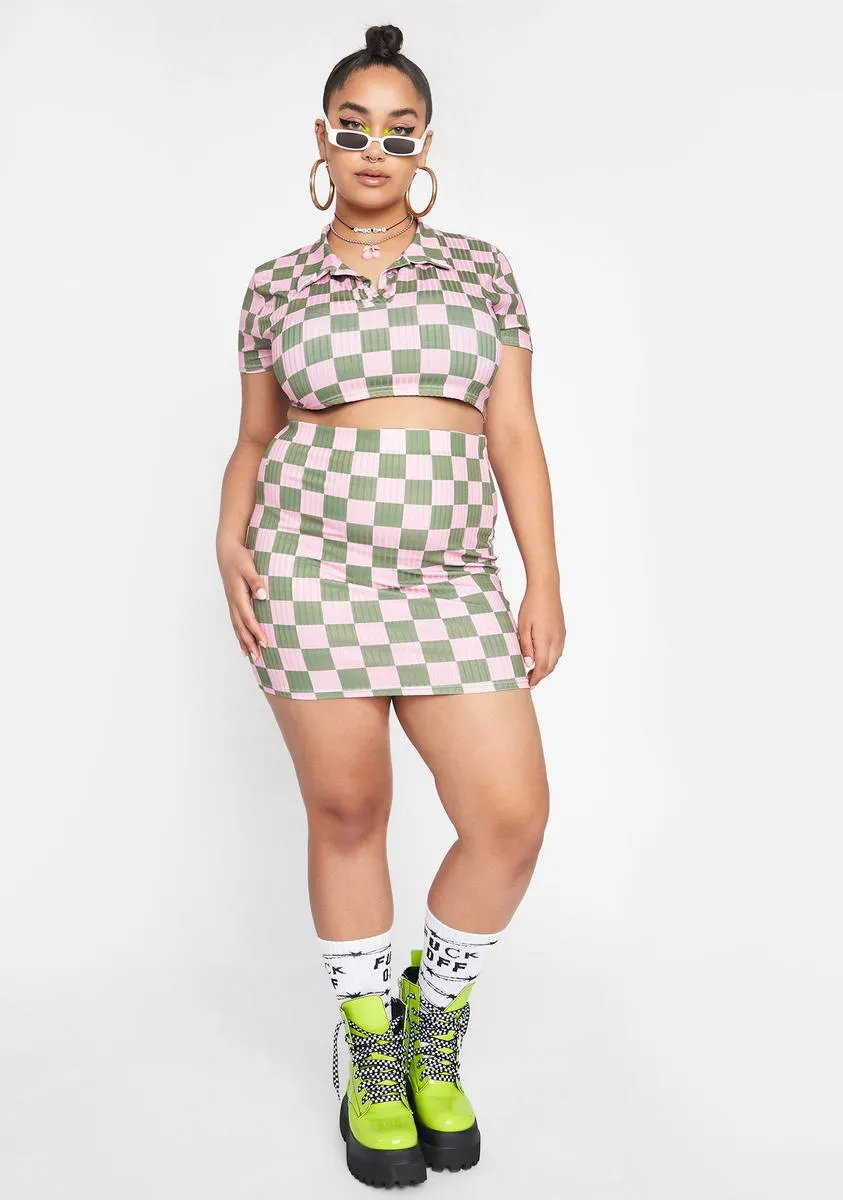 Plus Rib Checkerboard Polo sold by Dolls Kill product image thumbnail 3