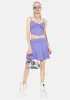 Lavender All The Vibes Contrast Stitch Skirt Set sold by Dolls Kill