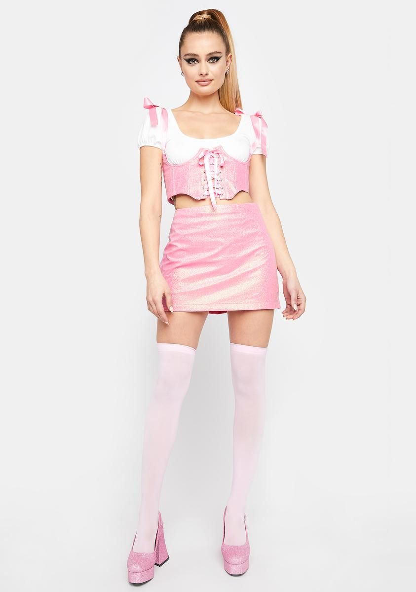 Twinkle Kiss Glitter Underbust Corset sold by Dolls Kill product image thumbnail 3