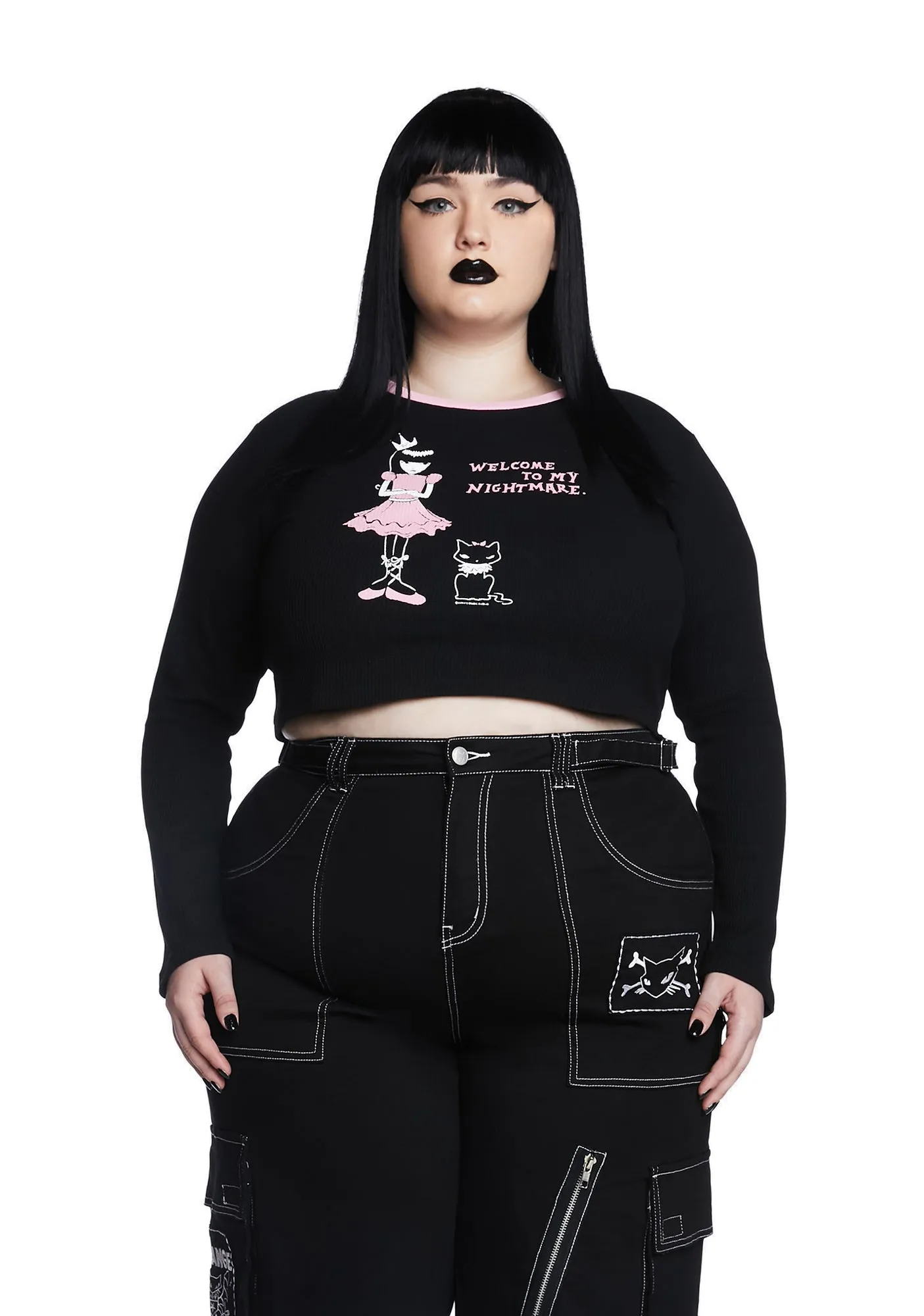 Plus Mind Of A Monster Crop Top sold by Dolls Kill