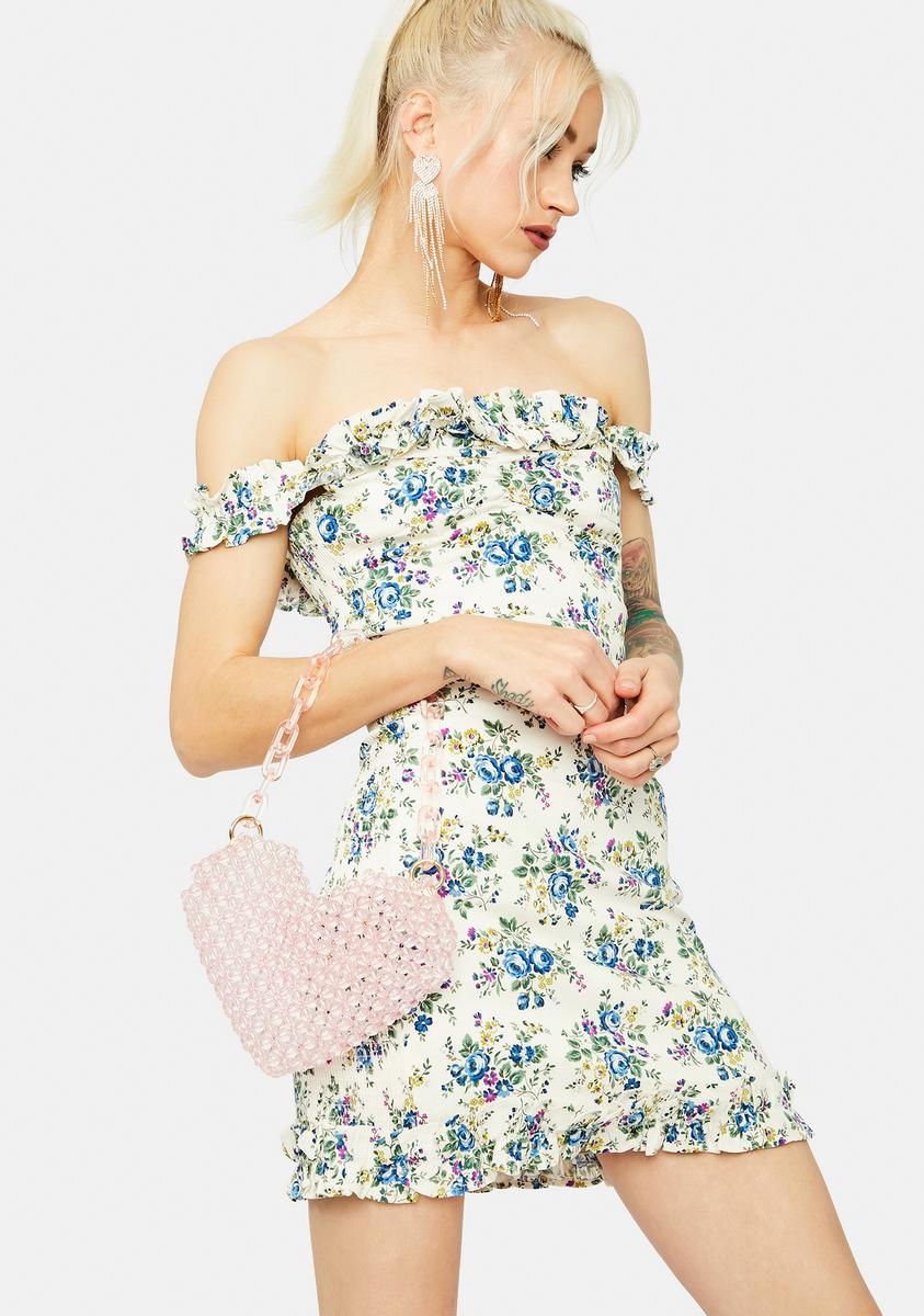 Got Talent Floral Off Shoulder Ruffle Mini Dress sold by Dolls Kill product image thumbnail 2