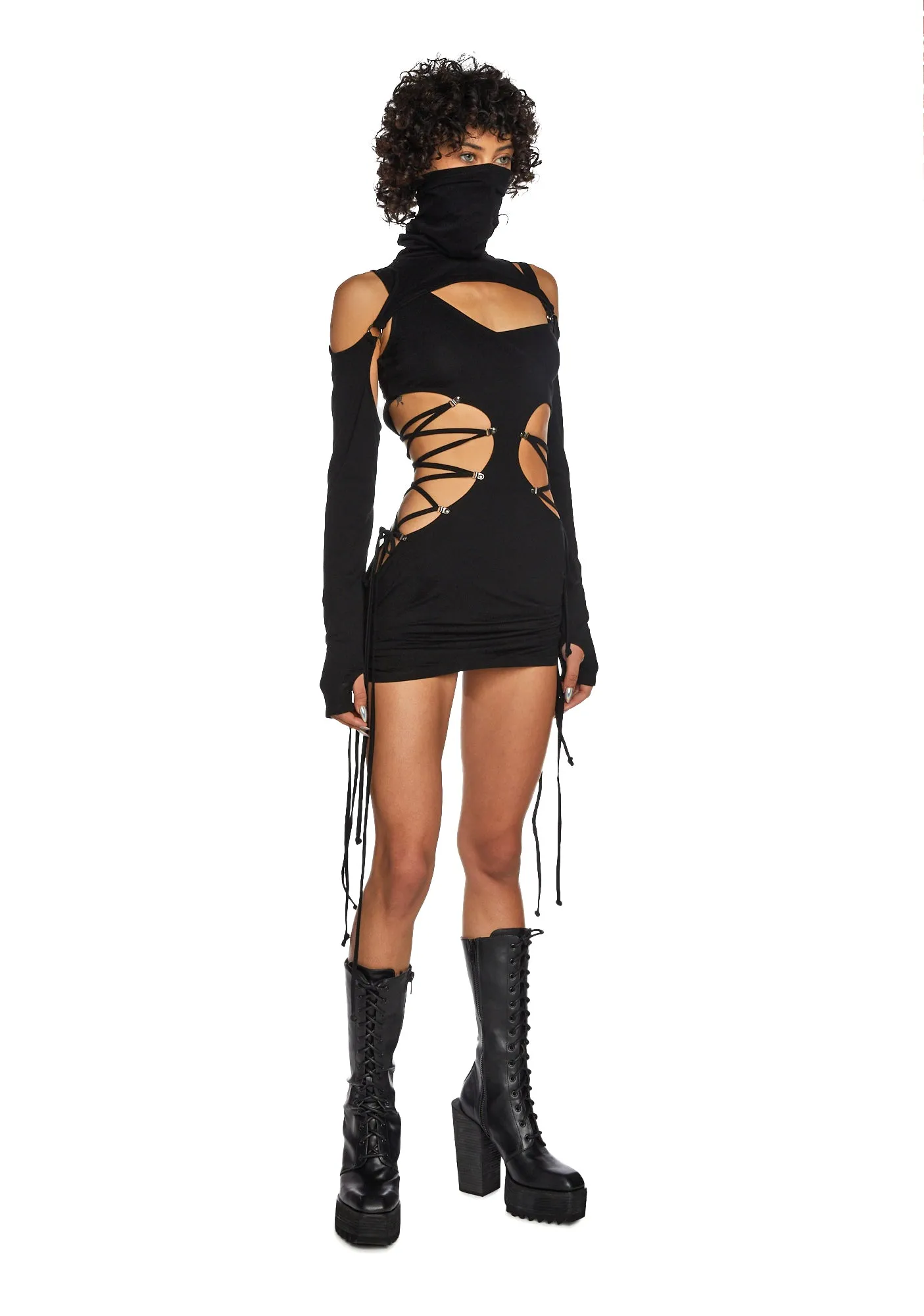 Replay Cut Out Lace Up Dress Set - Black sold by Dolls Kill product image thumbnail 2