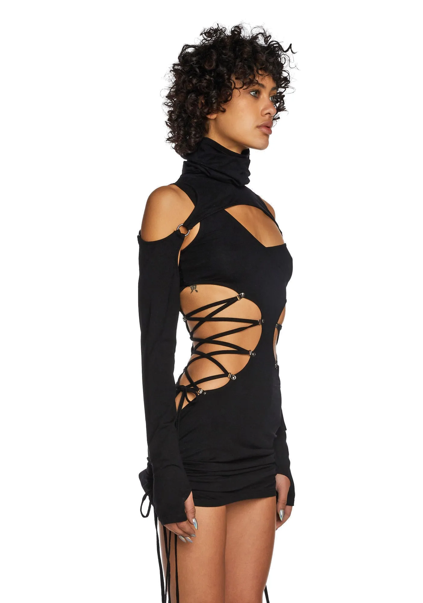 Replay Cut Out Lace Up Dress Set - Black sold by Dolls Kill product image thumbnail 3