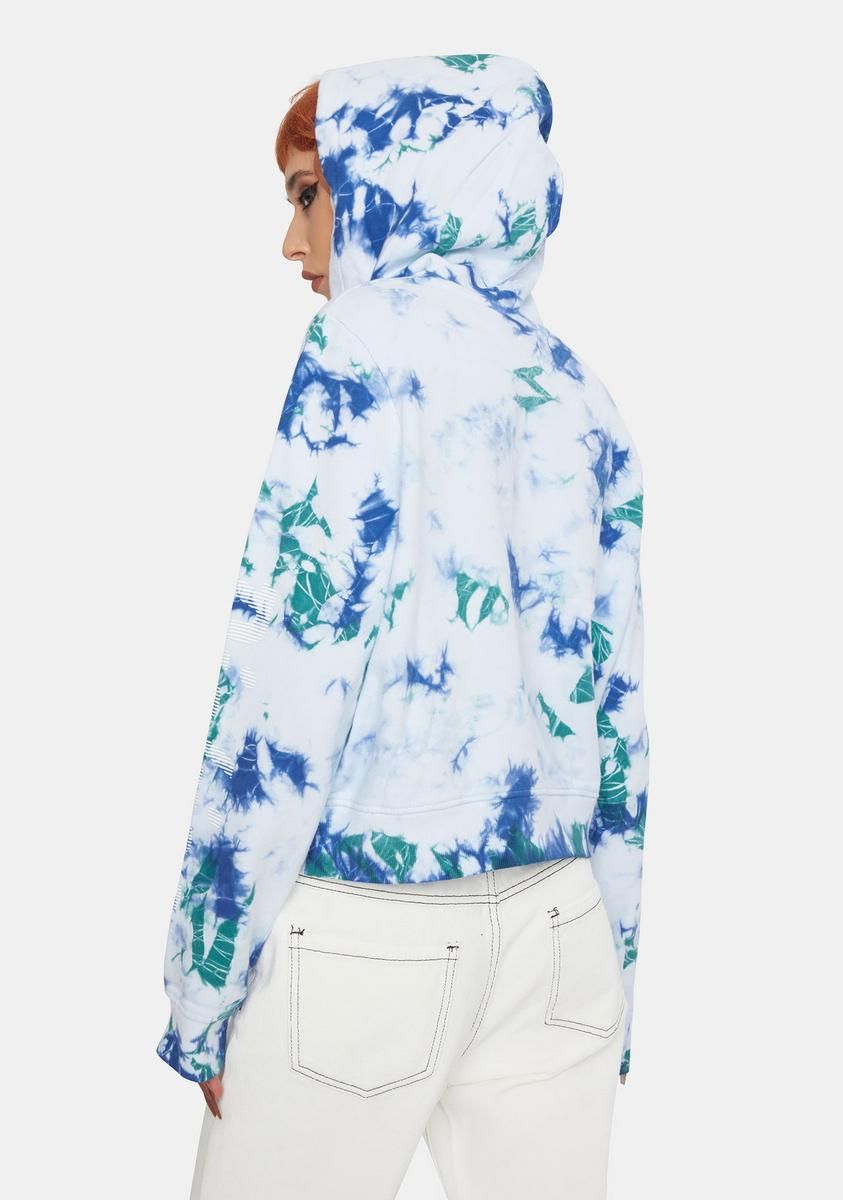 Washed Green Tie Dye Cropped Hoodie sold by Dolls Kill product image thumbnail 4