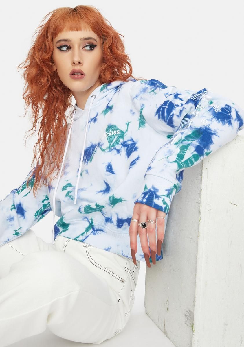 Washed Green Tie Dye Cropped Hoodie sold by Dolls Kill product image thumbnail 2