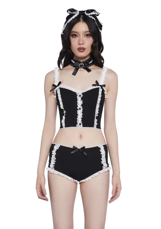 Mysterious Fancy Lingerie Set sold by Dolls Kill