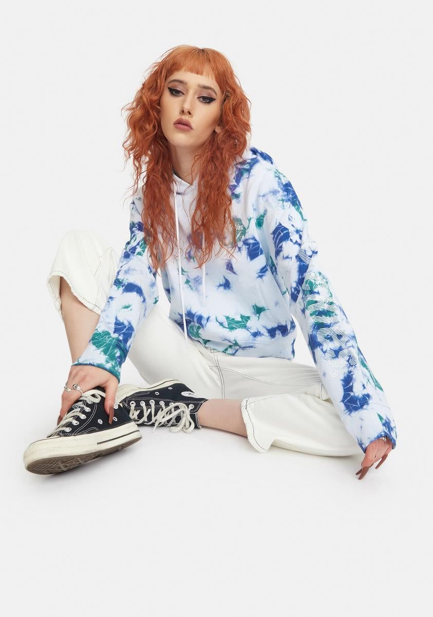 Washed Green Tie Dye Cropped Hoodie sold by Dolls Kill product image thumbnail 3