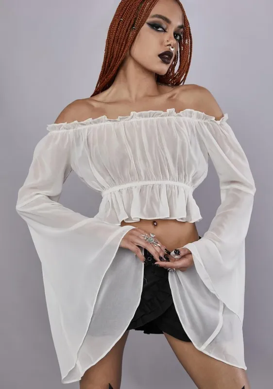 Mysterious Chemistry Off Shoulder Top sold by Dolls Kill
