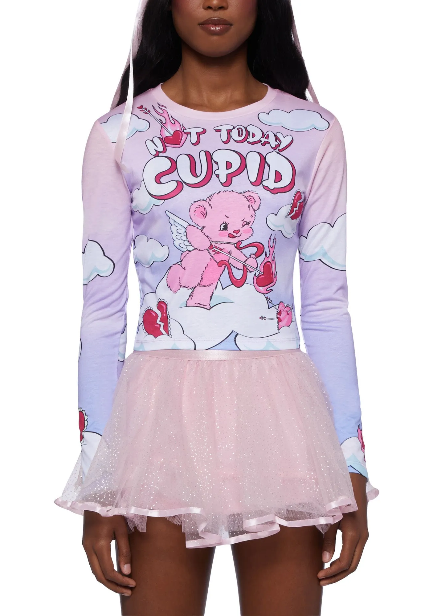 Hearts On Fire Long Sleeve Top sold by Dolls Kill product image thumbnail 5