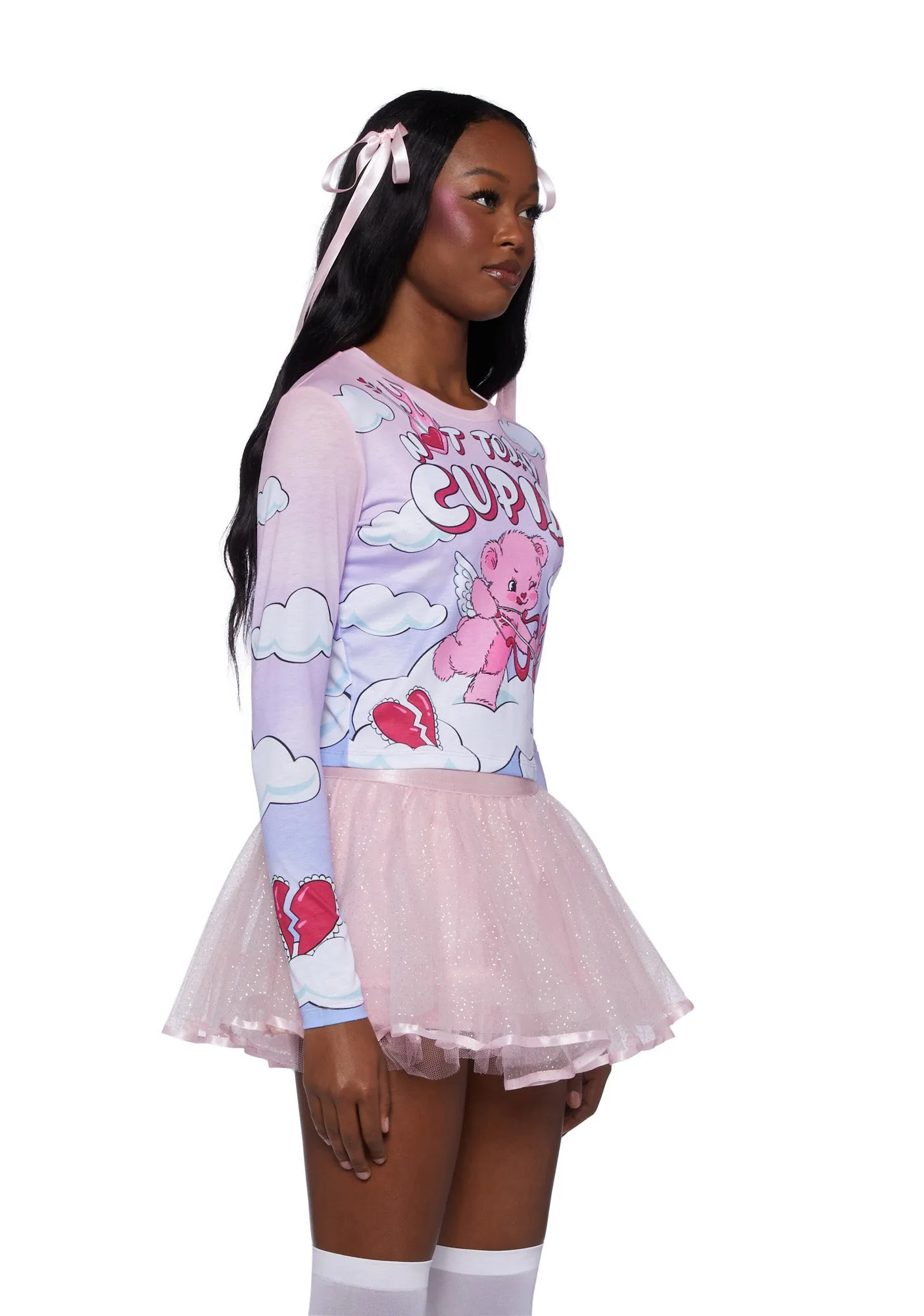 Hearts On Fire Long Sleeve Top sold by Dolls Kill product image thumbnail 3