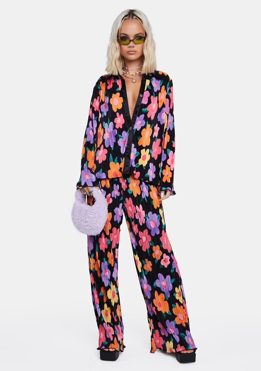 Wine Dates Floral Shirt sold by Dolls Kill product image thumbnail 3