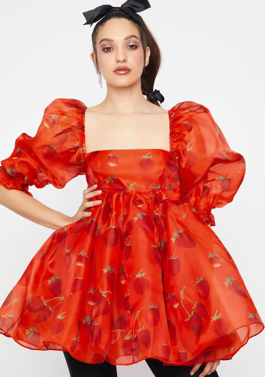 The Strawberry Puff Dress sold by Dolls Kill