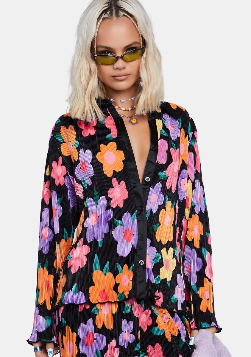 Wine Dates Floral Shirt sold by Dolls Kill product image thumbnail 2