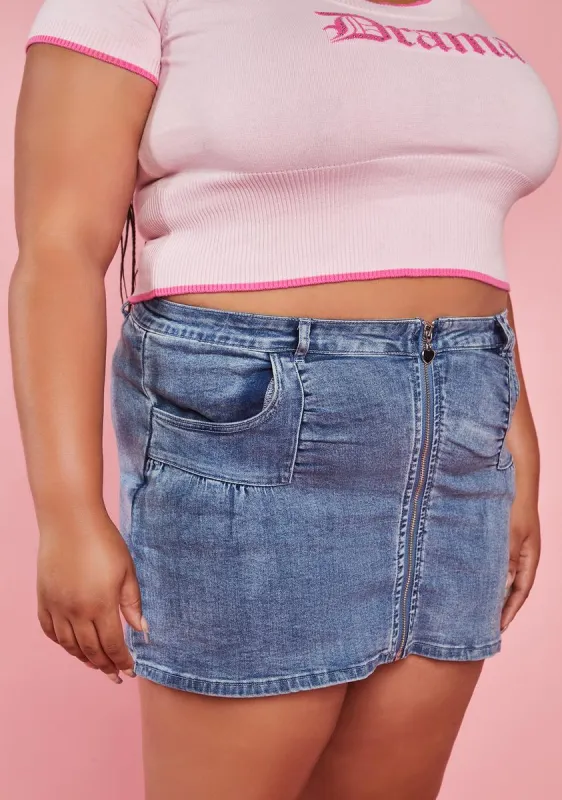 Plus Orientation Weekend Denim Skirt sold by Dolls Kill