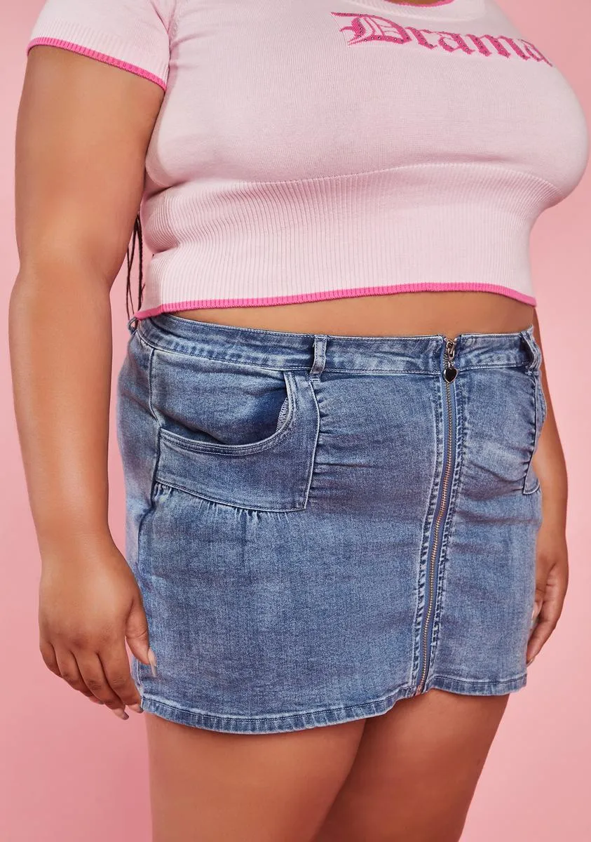 Plus Orientation Weekend Denim Skirt sold by Dolls Kill