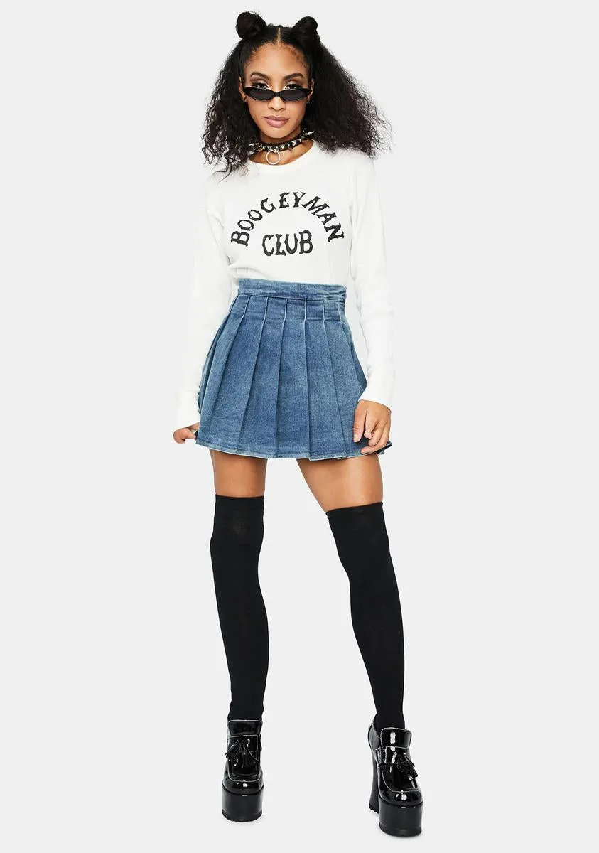 Indigo Daring Denim Pleated Skirt sold by Dolls Kill product image thumbnail 3